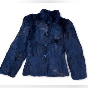 Vintage 100% Rabbit Fur Black Cropped Jacket
